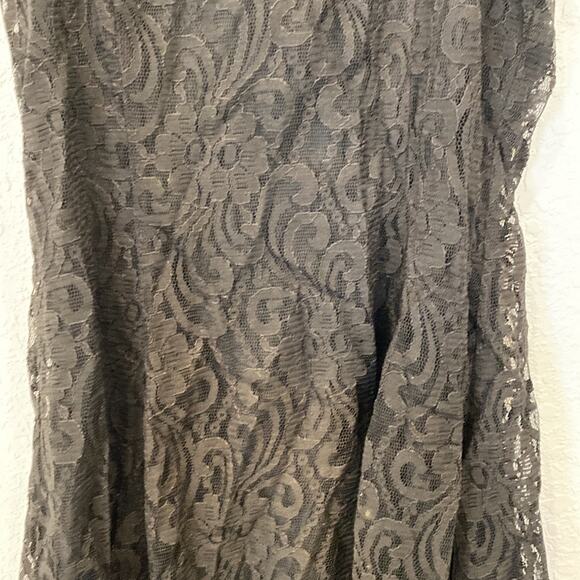 All That Jazz Vintage 90’s Black Lace Mini Dress Sz 2 Nylon Rayon Lined Zipper - Picture 2 of 12